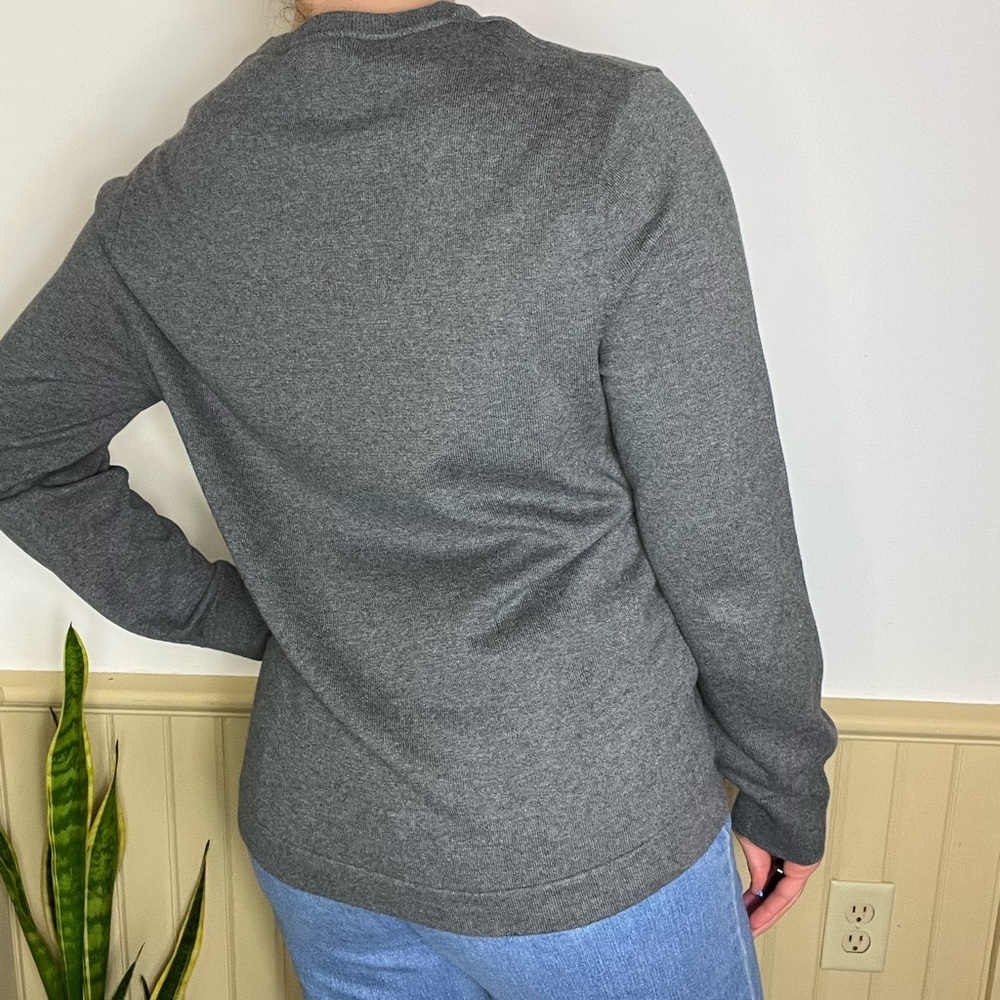 J.Crew Gray Striped Sweater 100% Cotton Soft Lightweight Unisex Women’s Sz M - Picture 6 of 9